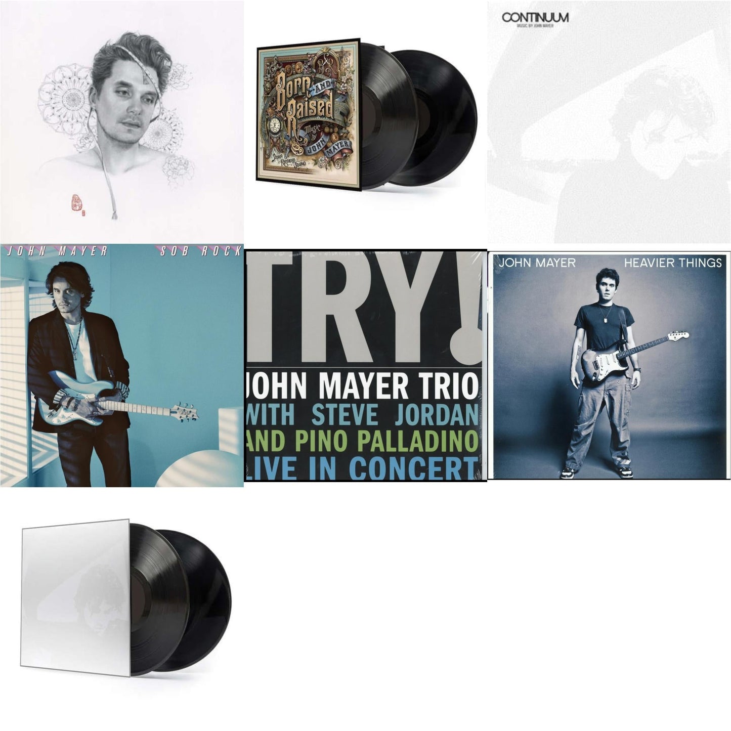 This is a 7 LP Vinyl SKU bundle.
1.This LP Vinyl is brand new.Format: LP VinylMusic Style: Indie PopThis item's title is: Sob Rock (180G)Artist: John MayerLabel: COLUMBIABarcode: 194398823515Release Date: 7/16/2021
2.This LP Vinyl is brand new.