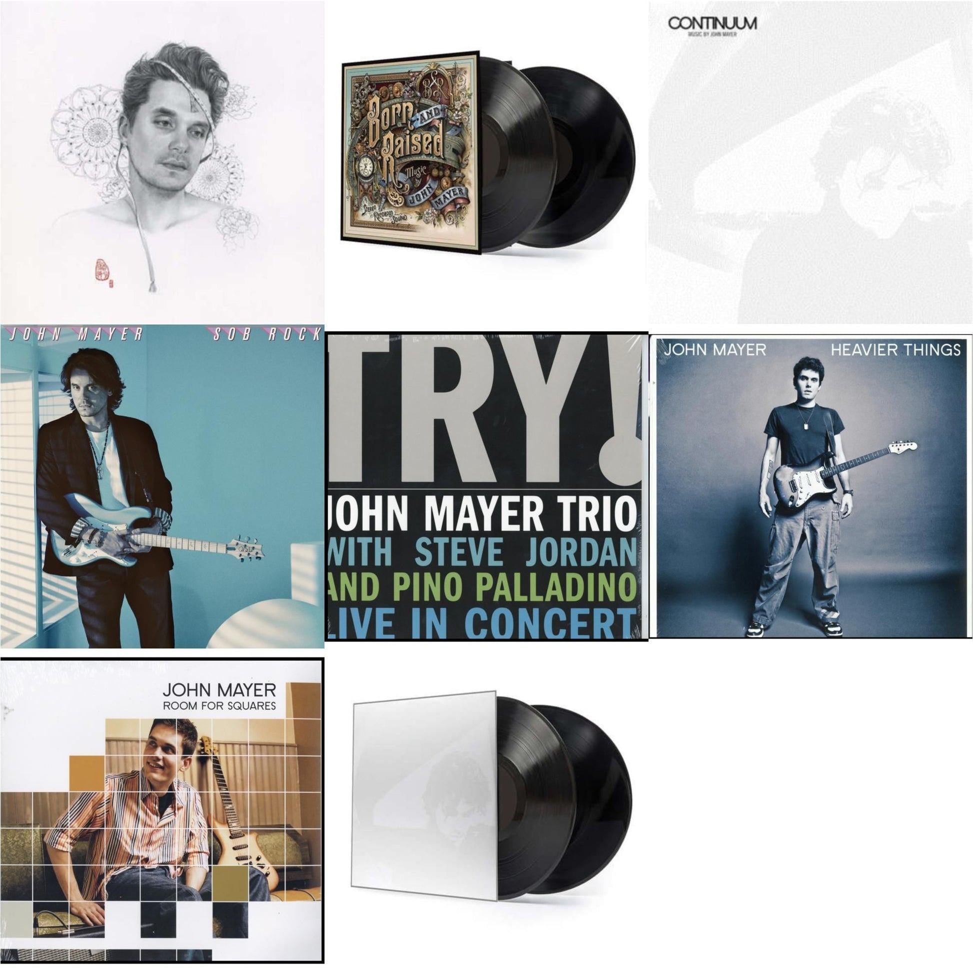 This is a 8 LP Vinyl SKU bundle.
1.This LP Vinyl is brand new.Format: LP VinylMusic Style: Indie PopThis item's title is: Sob Rock (180G)Artist: John MayerLabel: COLUMBIABarcode: 194398823515Release Date: 7/16/2021
2.This LP Vinyl is brand new.