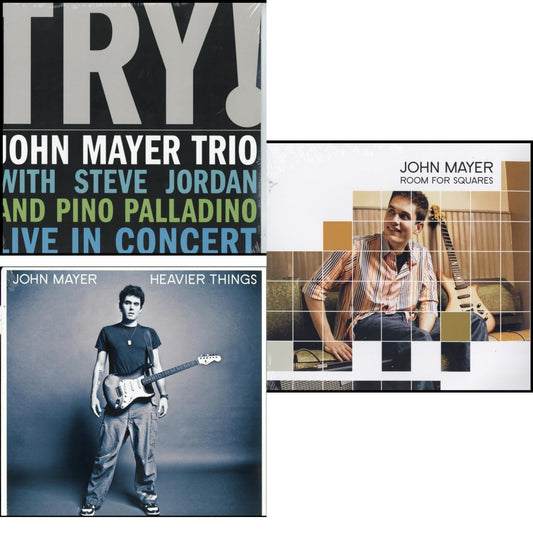 John Mayer - Room For Squares & Try: Live In Concert & Heavier Things (180G) - LP Vinyl Bundle