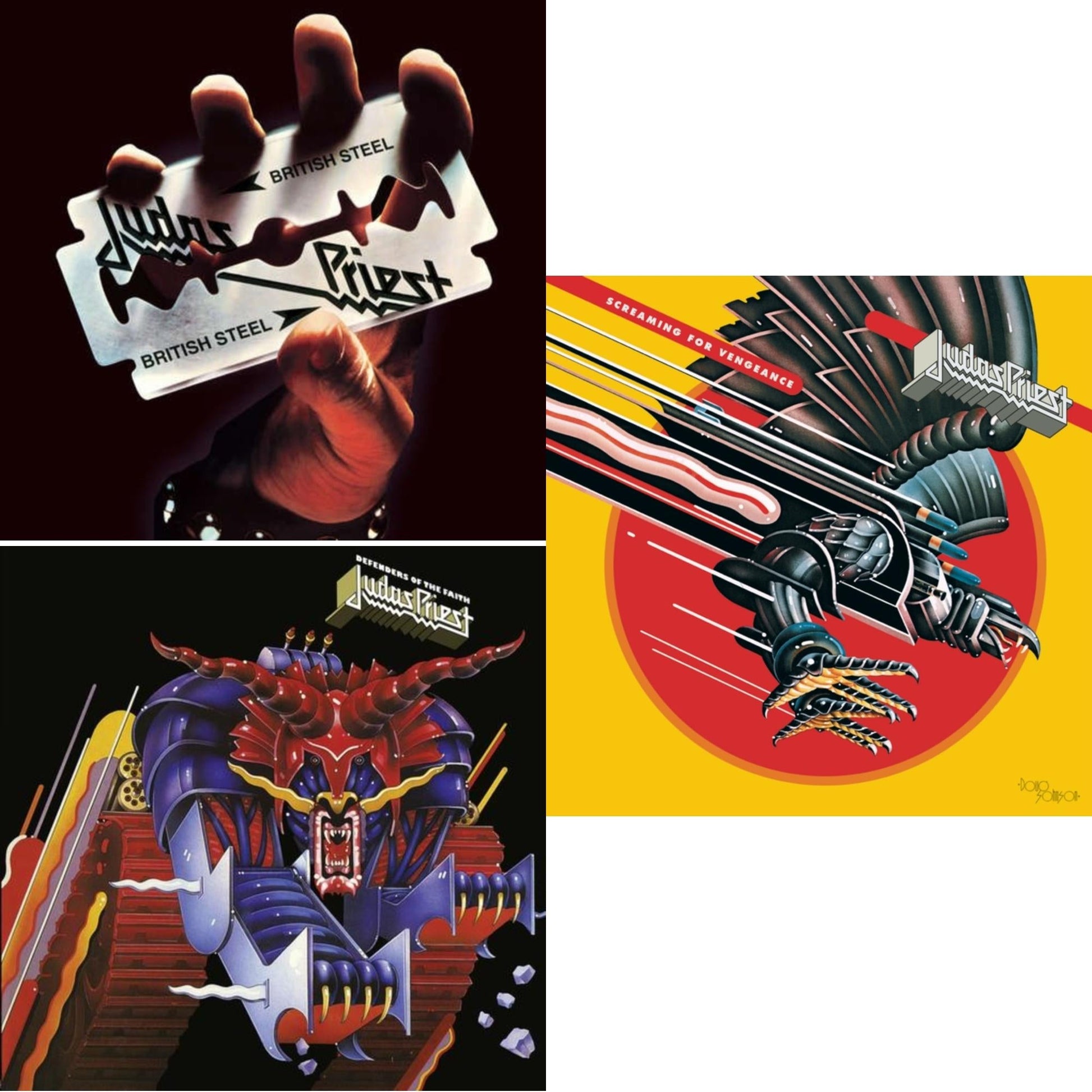 This is a 3 LP Vinyl SKU bundle.
1.This LP Vinyl is brand new.Format: LP VinylMusic Style: Heavy MetalThis item's title is: Screaming For Vengeance (180G/Dl Card)Artist: Judas PriestLabel: LEGACYBarcode: 889853908615Release Date: 12/1/2017
2.This LP Vinyl is brand new.