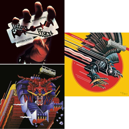 This is a 3 LP Vinyl SKU bundle.
1.This LP Vinyl is brand new.Format: LP VinylMusic Style: Heavy MetalThis item's title is: British Steel (180G)(Dl Code)Artist: Judas PriestLabel: COLUMBarcode: 889853909513Release Date: 12/1/2017
2.This LP Vinyl is brand new.