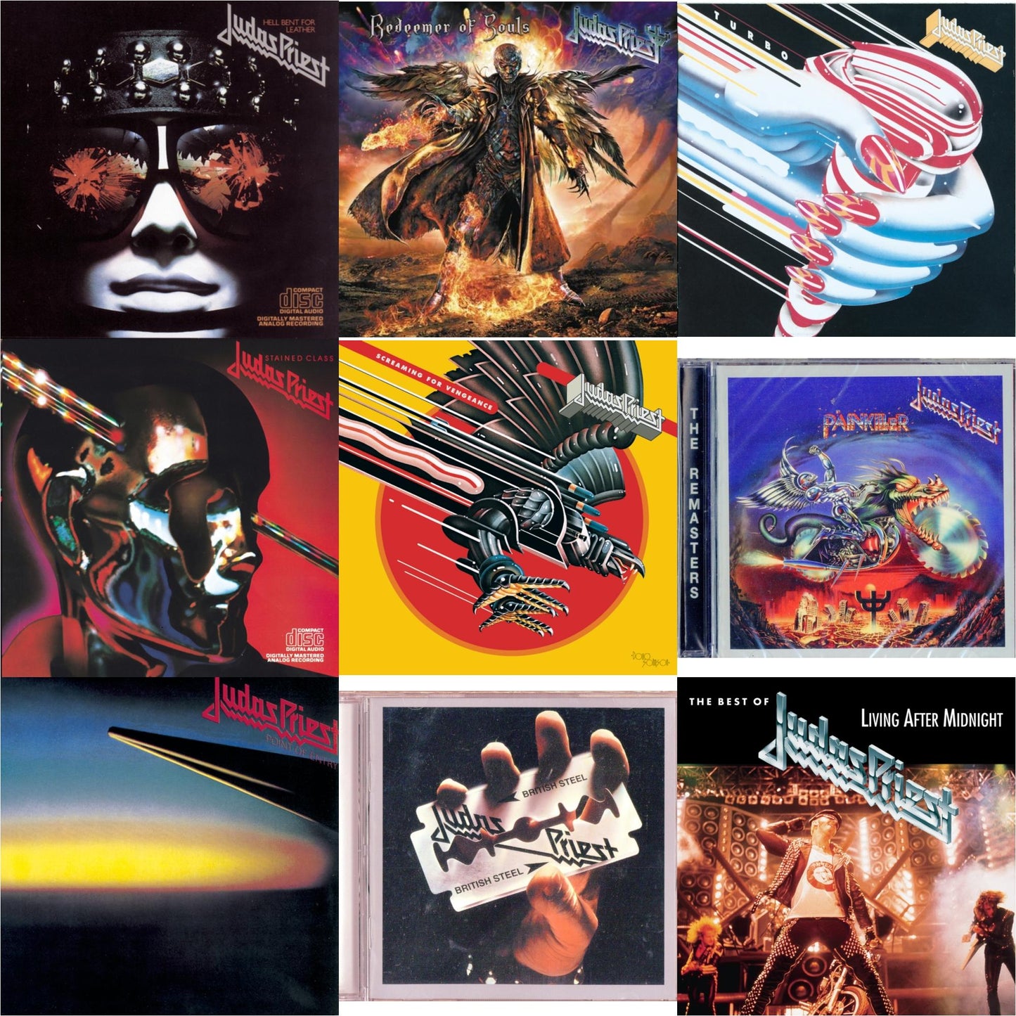 Best Of Judas Priest: Living After Midnight & British Steel & Painkiller & Stained Class & Turbo & Hell Bent For Leather & Point Of Entry & Screaming For Vengeance & Redeemer Of Souls