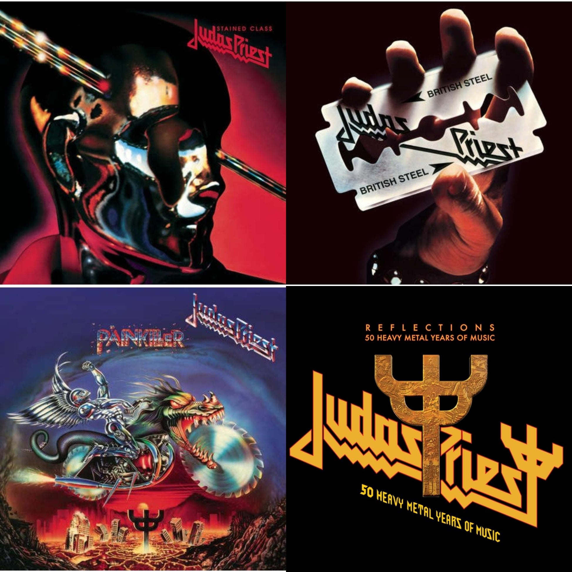 This is a 4 LP Vinyl SKU bundle.
1.This LP Vinyl is brand new.Format: LP VinylMusic Style: Heavy MetalThis item's title is: Stained Class (180G/Dl Card)Artist: Judas PriestLabel: LEGACYBarcode: 889853907915Release Date: 12/1/2017
2.This LP Vinyl is brand new.