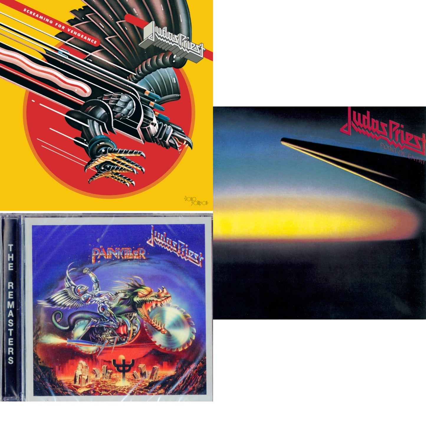 This is a 3 CD SKU bundle.
1.This CD is brand new.Format: CDMusic Style: Heavy MetalThis item's title is: PainkillerArtist: Judas PriestLabel: LEGACYBarcode: 696998638228Release Date: 3/19/2002
2.This CD is brand new.