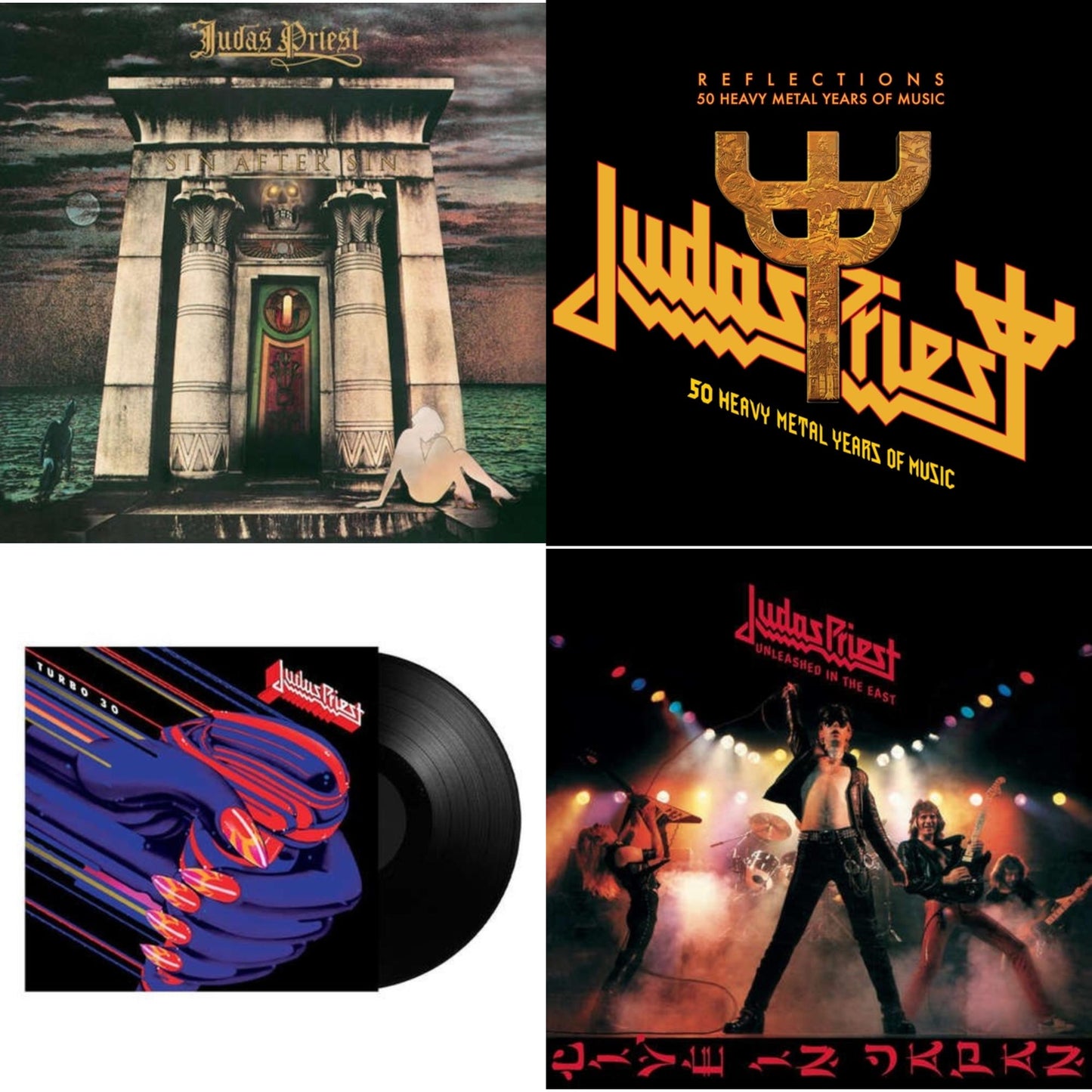 This is a 4 LP Vinyl SKU bundle.
1.This LP Vinyl is brand new.Format: LP VinylMusic Style: Heavy MetalThis item's title is: Sin After Sin (180G/Dl Card)Artist: Judas PriestLabel: LEGACYBarcode: 889853907816Release Date: 12/1/2017
2.This LP Vinyl is brand new.