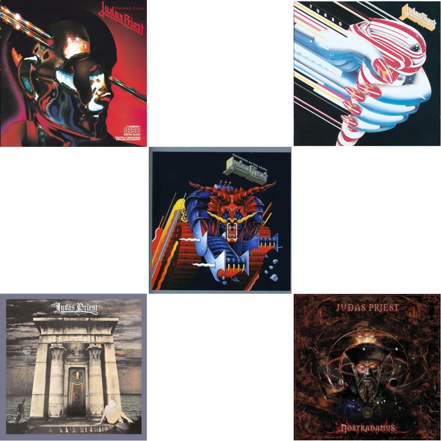 Defenders Of The Faith & Nostradamus & Stained Class & Turbo & Sin After Sin