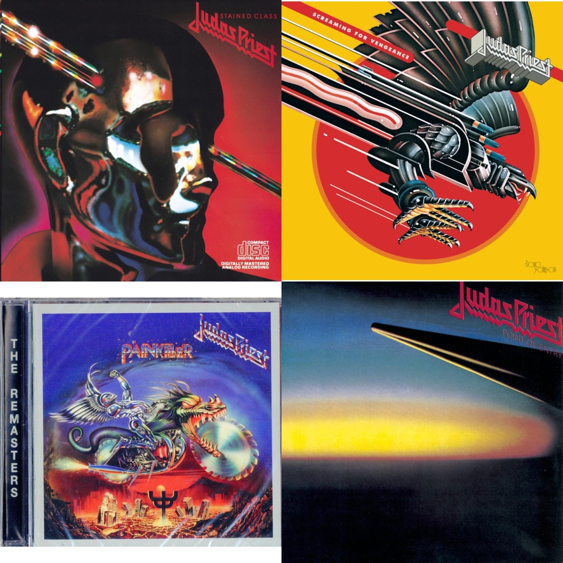 This is a 4 CD SKU bundle.
1.This CD is brand new.Format: CDMusic Style: Heavy MetalThis item's title is: PainkillerArtist: Judas PriestLabel: LEGACYBarcode: 696998638228Release Date: 3/19/2002
2.This CD is brand new.