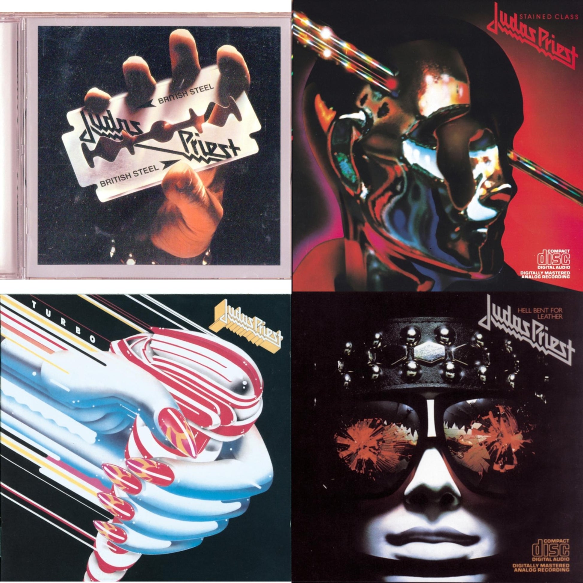 This is a 4 CD SKU bundle.
1.This CD is brand new.Format: CDMusic Style: Heavy MetalThis item's title is: British SteelArtist: Judas PriestLabel: LEGACYBarcode: 696998575226Release Date: 5/29/2001
2.This CD is brand new.