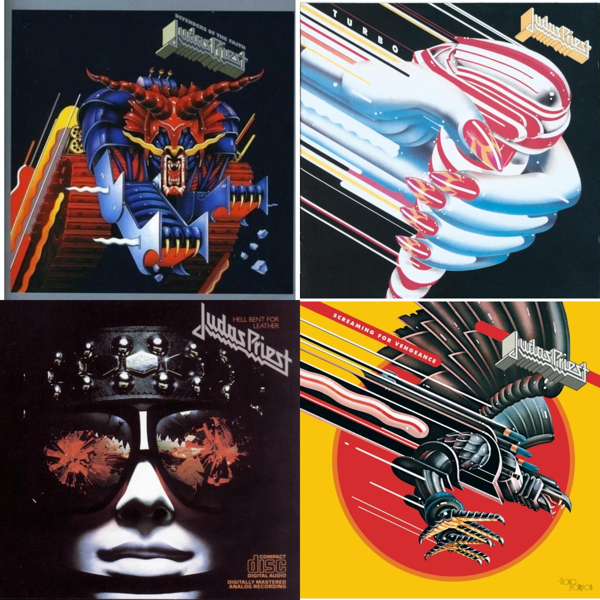 This is a 4 CD SKU bundle.
1.This CD is brand new.Format: CDMusic Style: Heavy MetalThis item's title is: Defenders Of The FaithArtist: Judas PriestLabel: LEGACYBarcode: 696998543829Release Date: 5/29/2001
2.This CD is brand new.