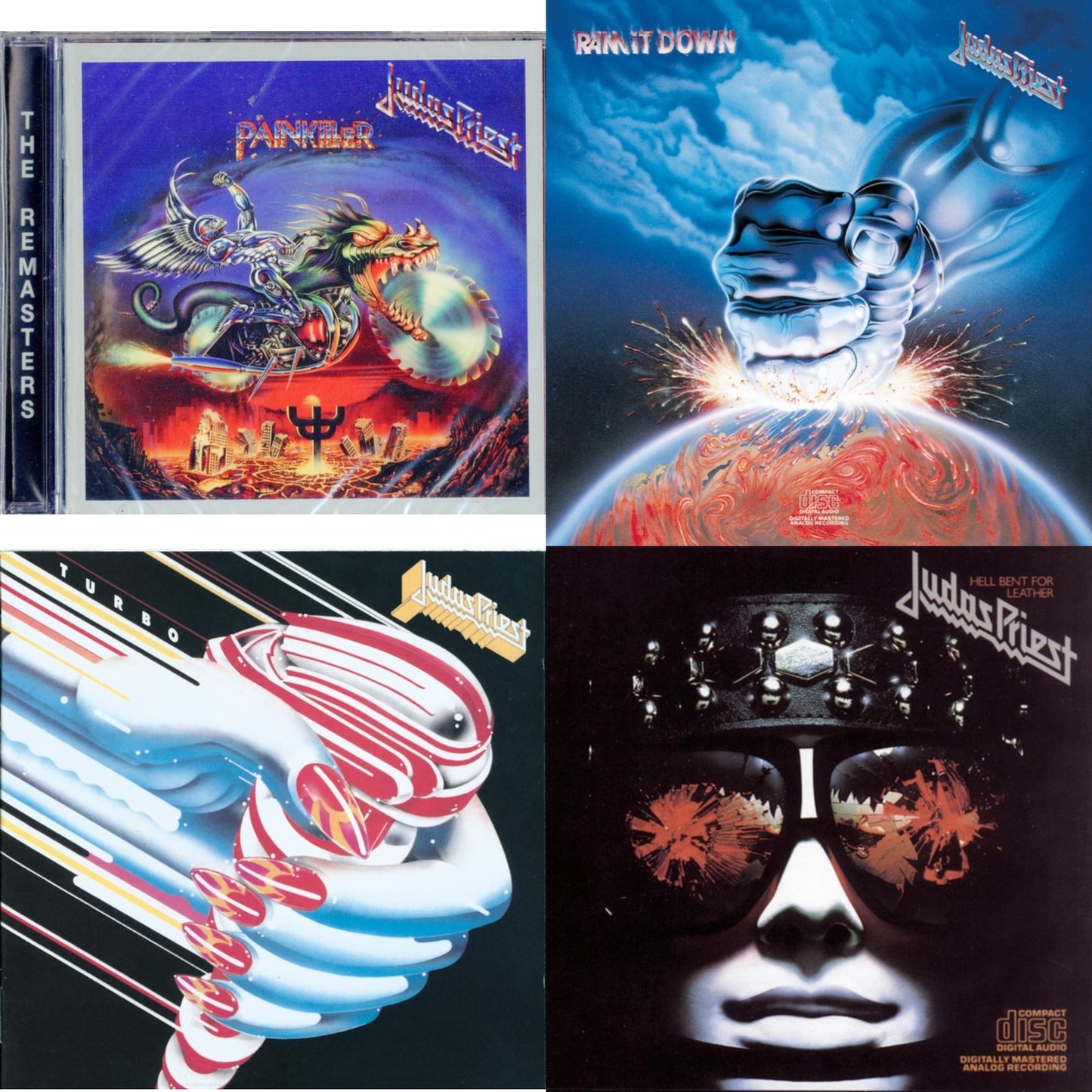 This is a 4 CD SKU bundle.
1.This CD is brand new.Format: CDMusic Style: Heavy MetalThis item's title is: PainkillerArtist: Judas PriestLabel: LEGACYBarcode: 696998638228Release Date: 3/19/2002
2.This CD is brand new.