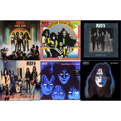 Love Gun (Tangerine/Aqua Splatter LP Vinyl) & Hotter Than Hell & Dressed To Kill & Carnival Of Souls & Creatures Of Night & Ace Frehley