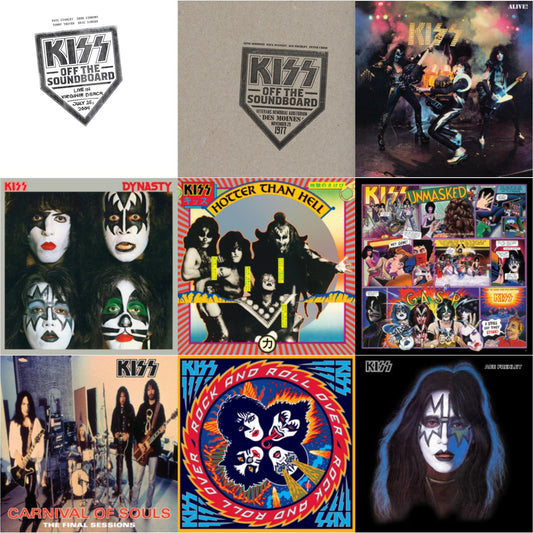 Kiss Off The Soundboard: Live In Virginia Beach (3LP) & Kiss Off The Soundboard: Live In Des Moines (2LP) & Alive & Dynasty & Hotter Than Hell & Unmasked & Carnival Of Souls & Rock & Roll Over & Ace Frehley