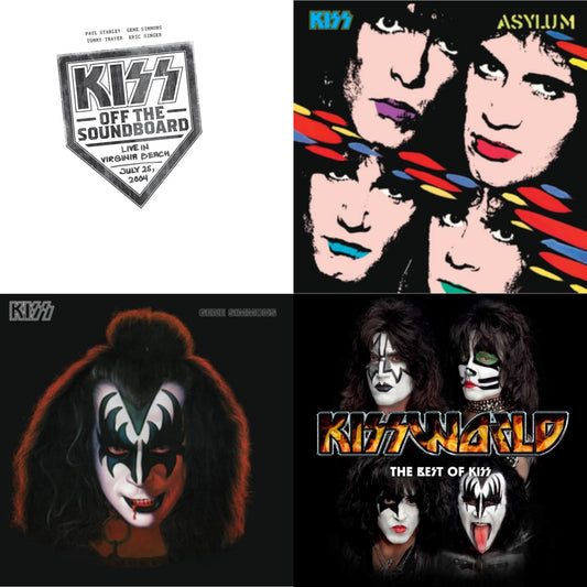 Kiss Off The Soundboard: Live In Virginia Beach (3LP) & Asylum & Gene Simmons & Kissworld - The Best Of Kiss (2 LP)