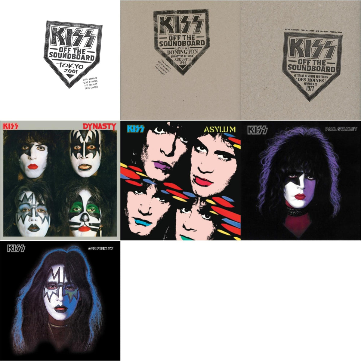 Kiss Off The Soundboard: Tokyo 2001 (3LP) & Kiss Off The Soundboard: Donington 1996 (Live) (3LP) & Kiss Off The Soundboard: Live In Des Moines (2LP) & Dynasty & Asylum & Paul Stanley & Ace Frehley (Pic Disc)
