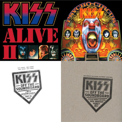 Kiss Off The Soundboard: Live In Virginia Beach (3LP) & Kiss Off The Soundboard: Live In Des Moines (2LP) & Psycho Circus & Alive Ii