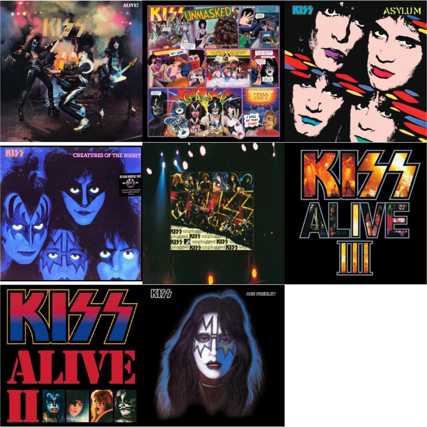 Alive & Unmasked & Asylum & Creatures Of Night & Mtv Unplugged & Alive Iii & Alive Ii & Ace Frehley