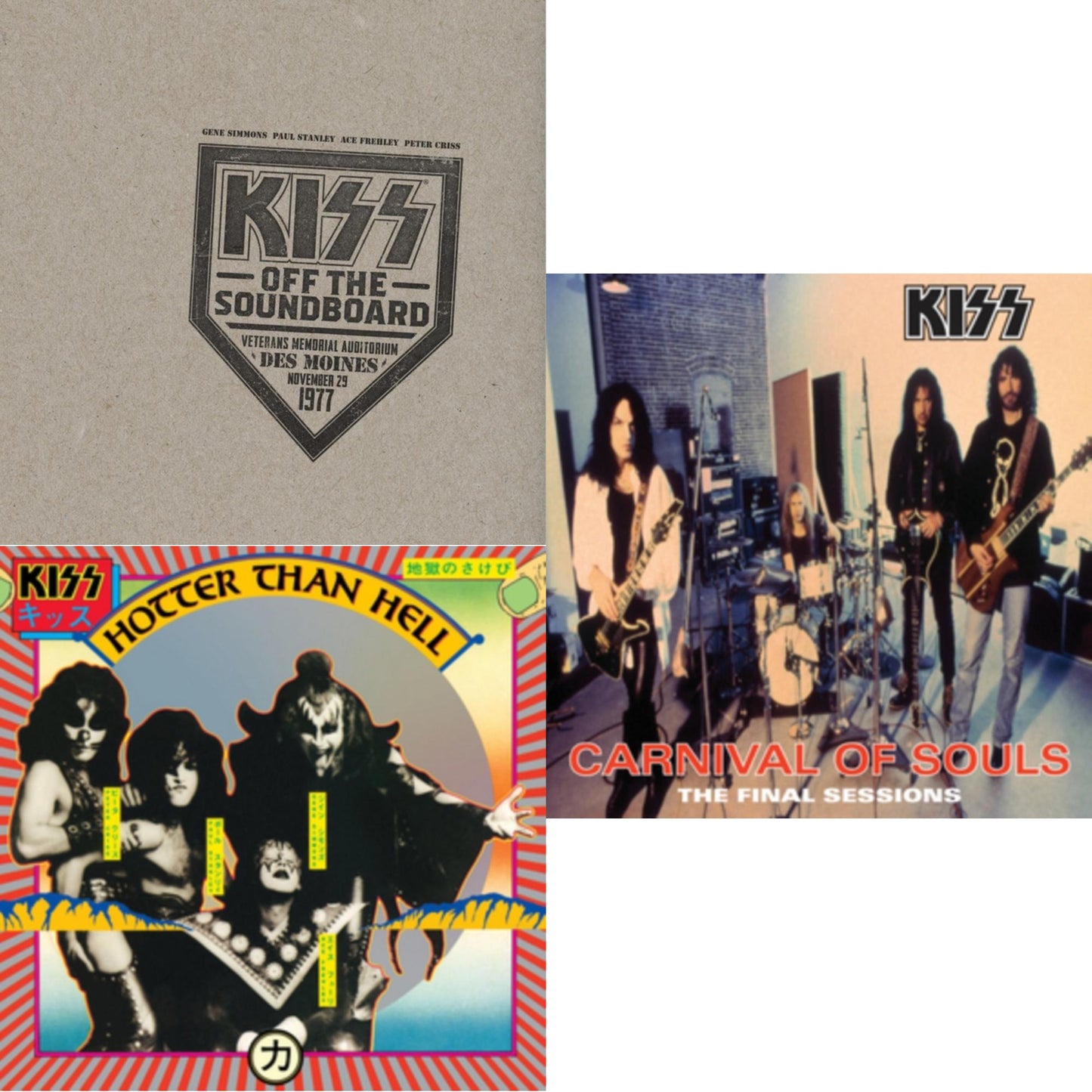 Kiss Off The Soundboard: Live In Des Moines (2LP) & Hotter Than Hell & Carnival Of Souls