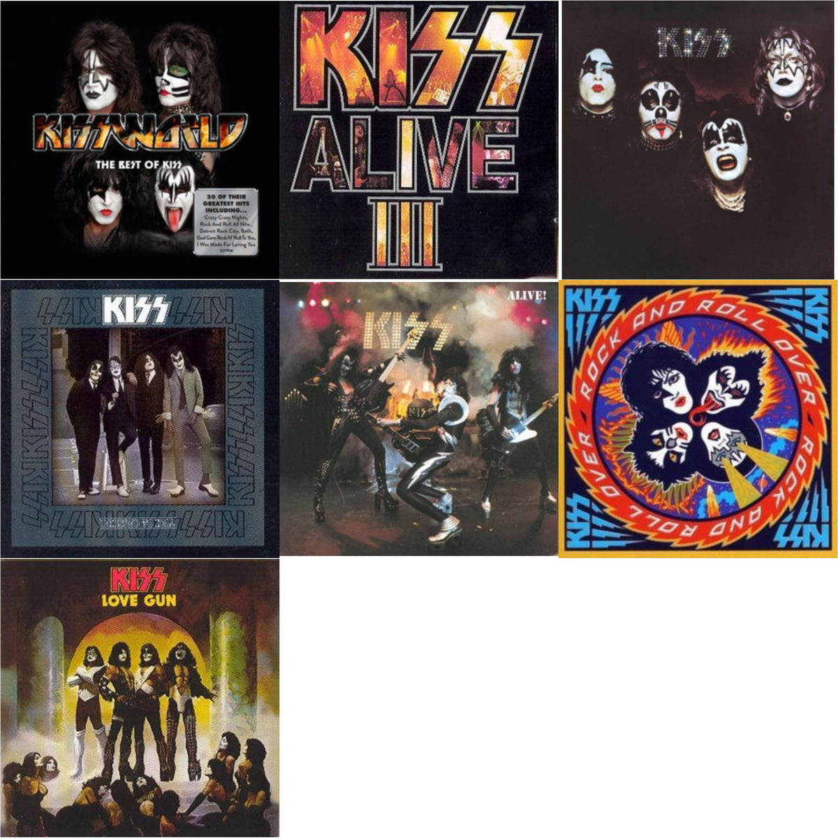Kissworld - The Best Of Kiss & Alive 3 & Kiss & Dressed To Kill & Alive & Rock & Roll Over & Love Gun