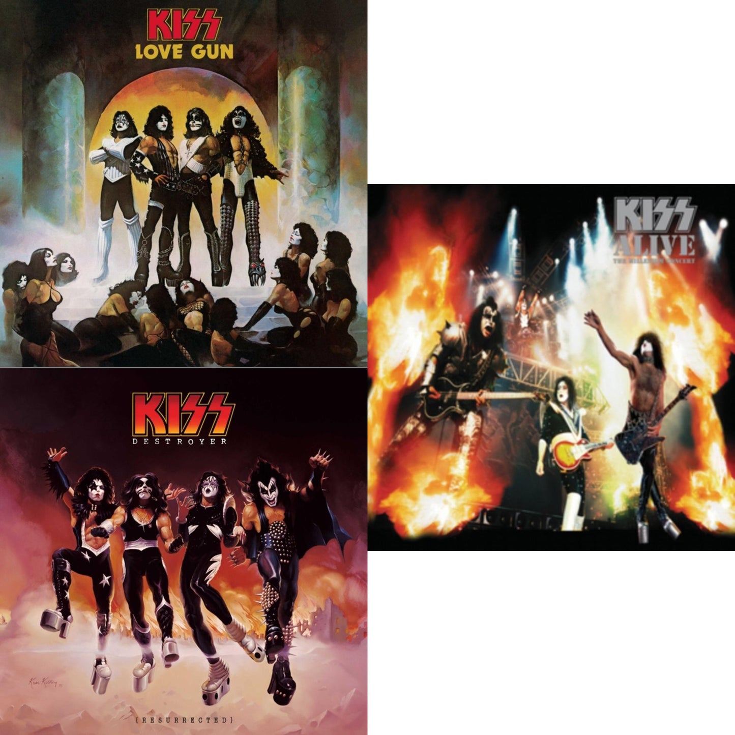 This is a 3 LP Vinyl SKU bundle.
1.This LP Vinyl is brand new.Format: LP VinylMusic Style: Hard RockThis item's title is: Love Gun (Tangerine/Aqua Splatter LP Vinyl)Artist: KissLabel: CasablancaBarcode: 602507391904Release Date: 9/25/2020
2.This LP Vinyl is brand new.