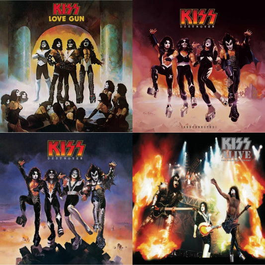 This is a 4 LP Vinyl SKU bundle.
1.This LP Vinyl is brand new.Format: LP VinylMusic Style: Hard RockThis item's title is: Love Gun (Tangerine/Aqua Splatter LP Vinyl)Artist: KissLabel: CasablancaBarcode: 602507391904Release Date: 9/25/2020
2.This LP Vinyl is brand new.