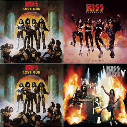 This is a 4 LP Vinyl SKU bundle.
1.This LP Vinyl is brand new.Format: LP VinylMusic Style: Hard RockThis item's title is: Love Gun (Tangerine/Aqua Splatter LP Vinyl)Artist: KissLabel: CasablancaBarcode: 602507391904Release Date: 9/25/2020
2.This LP Vinyl is brand new.