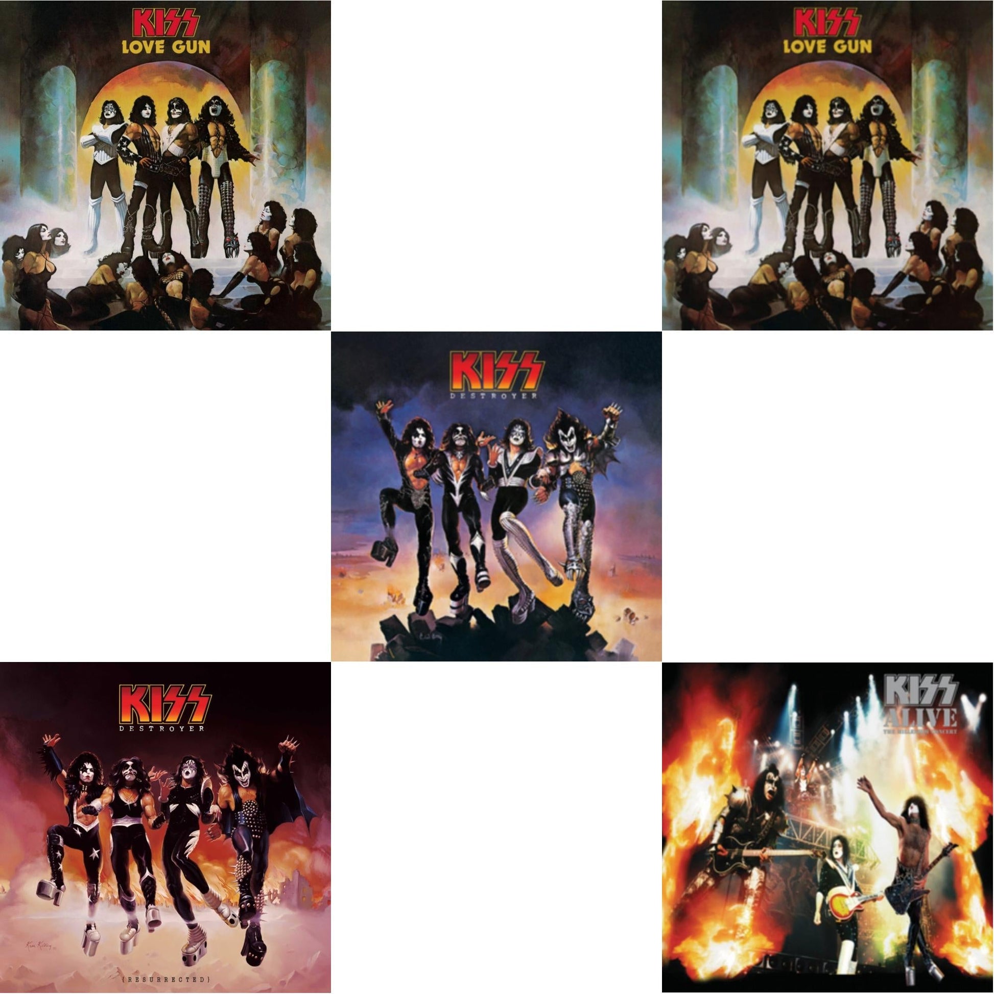 This is a 5 LP Vinyl SKU bundle.
1.This LP Vinyl is brand new.Format: LP VinylMusic Style: Hard RockThis item's title is: Love Gun (Tangerine/Aqua Splatter LP Vinyl)Artist: KissLabel: CasablancaBarcode: 602507391904Release Date: 9/25/2020
2.This LP Vinyl is brand new.