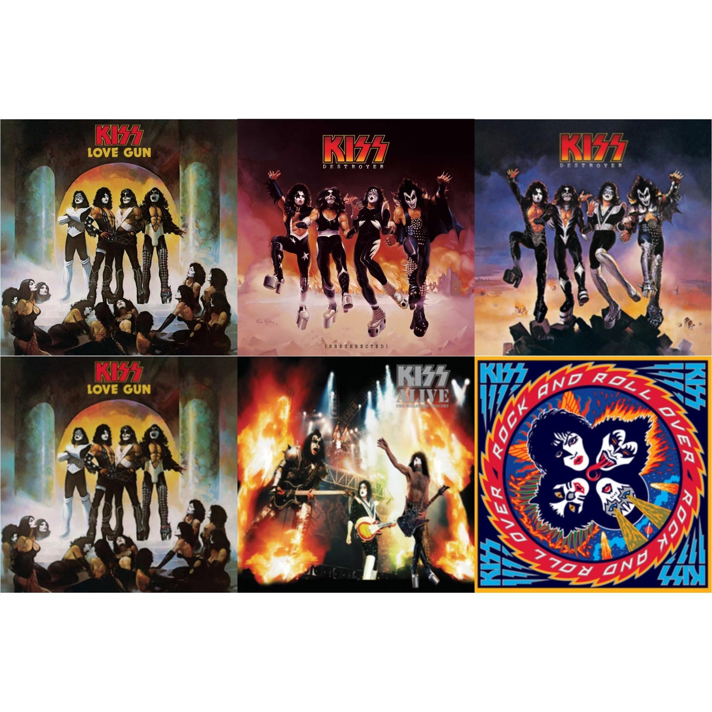This is a 6 LP Vinyl SKU bundle.
1.This LP Vinyl is brand new.Format: LP VinylMusic Style: Hard RockThis item's title is: Love Gun (Tangerine/Aqua Splatter LP Vinyl)Artist: KissLabel: CasablancaBarcode: 602507391904Release Date: 9/25/2020
2.This LP Vinyl is brand new.
