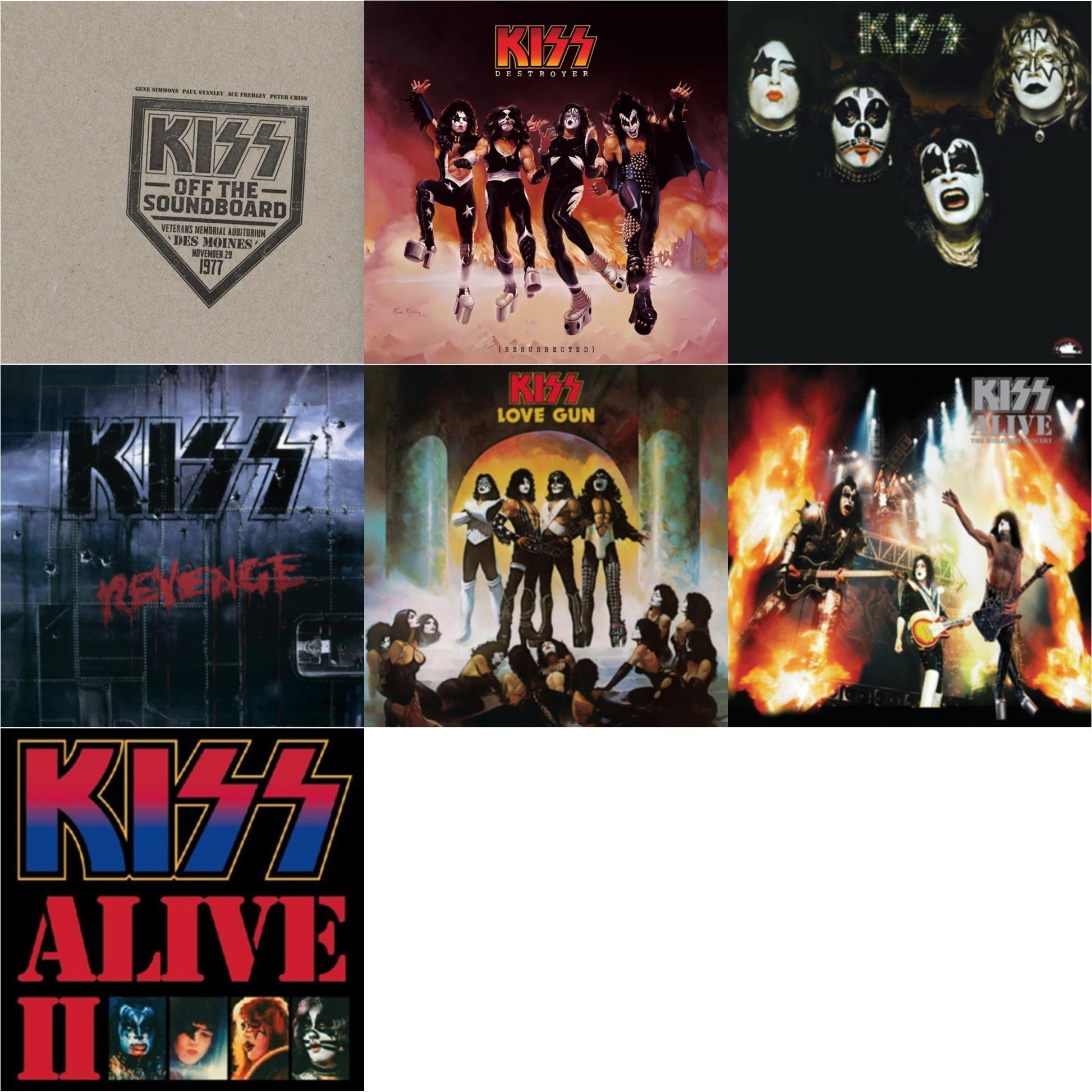 This is a 7 LP Vinyl SKU bundle.
1.This LP Vinyl is brand new.Format: LP VinylMusic Style: DroneThis item's title is: Kiss Off The Soundboard: Live In Des Moines (2LP)Artist: KissLabel: UMEBarcode: 602445825578Release Date: 9/9/2022
2.This LP Vinyl is brand new.