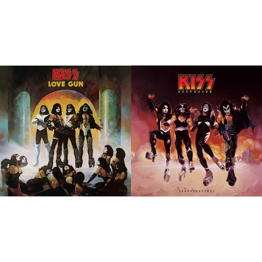Love Gun (Tangerine/Aqua Splatter LP Vinyl) & Destroyer (Resurrected) (Translucent Orange LP Vinyl)