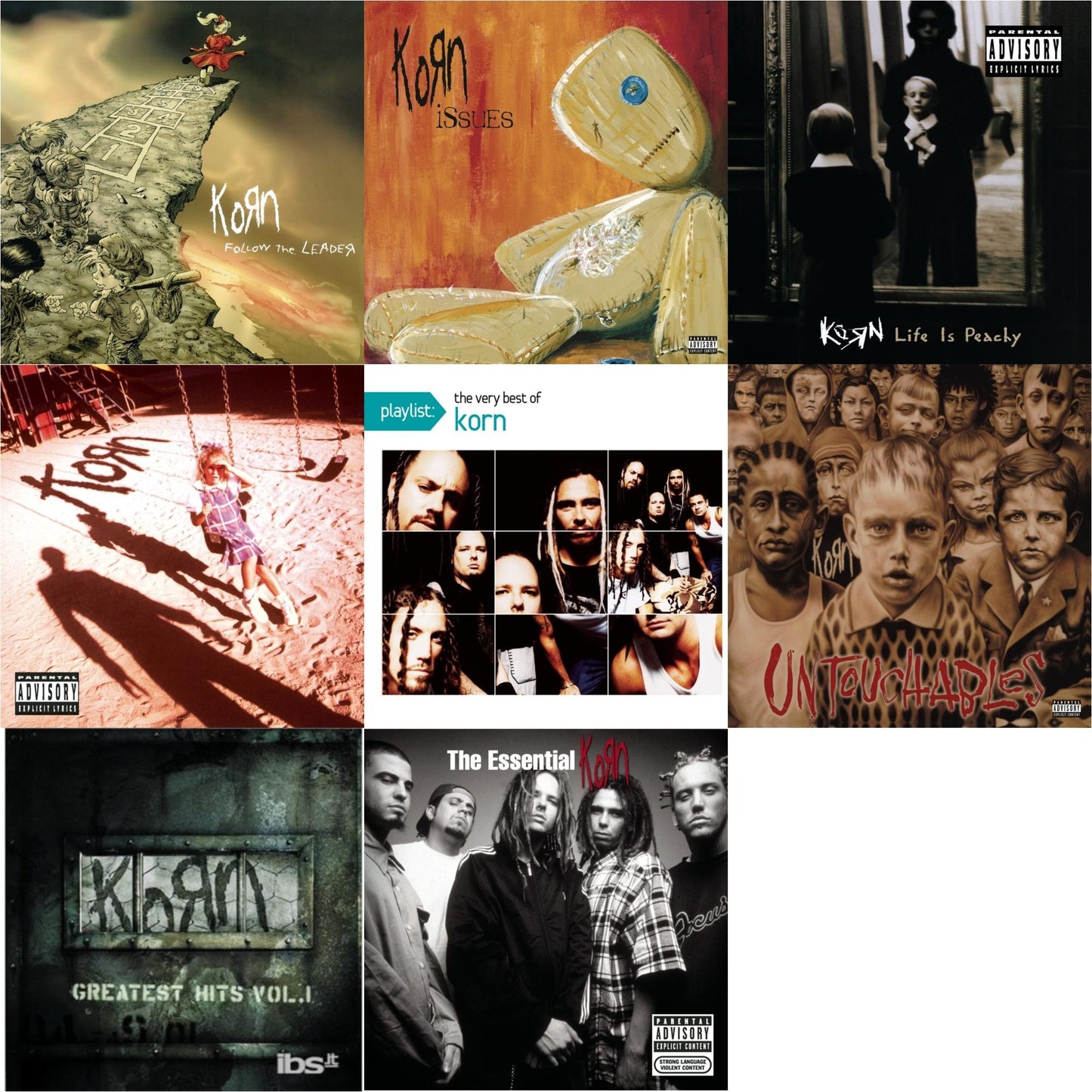 Greatest Hits Vol.1 & Essential Korn & Life Is Peachy & Korn (Explicit) & Issues (Explicit) & Untouchables & Playlist: Very Best Of Korn & Follow The Leader