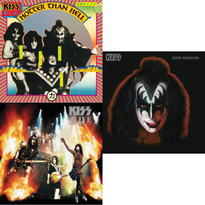 This is a 3 LP Vinyl SKU bundle.
1.This LP Vinyl is brand new.Format: LP VinylMusic Style: Hard RockThis item's title is: Hotter Than HellArtist: KissBarcode: 602537715497Release Date: 4/1/2014
2.This LP Vinyl is brand new.