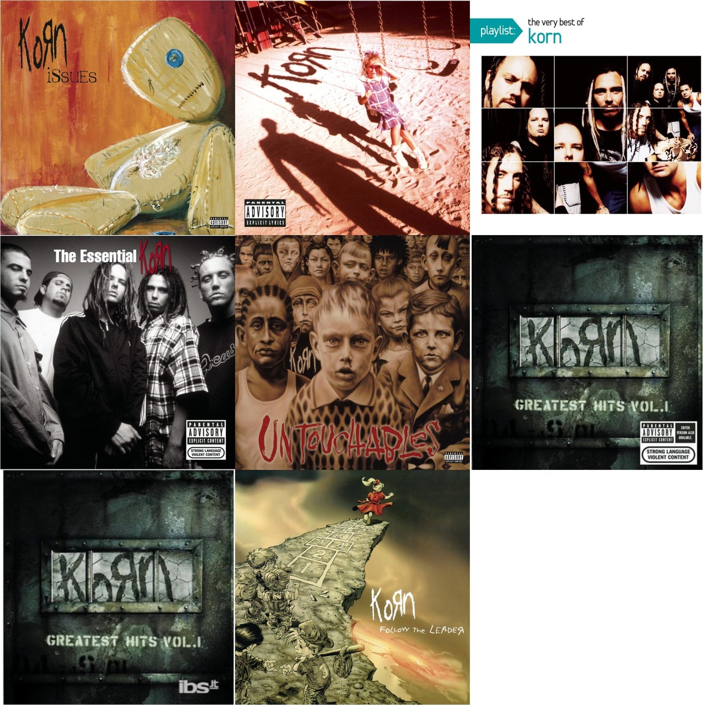 This is a 8 CD SKU bundle.
1.This CD is brand new.Format: CDMusic Style: Nu MetalThis item's title is: Issues (Explicit)Artist: KornLabel: LEGACYBarcode: 886978795427Release Date: 3/15/2011
2.This CD is brand new.