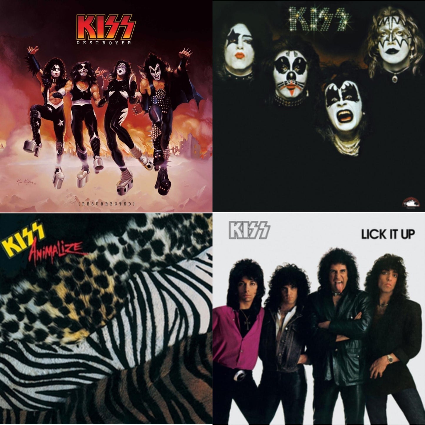 Destroyer (Resurrected) (Translucent Orange LP Vinyl) & Kiss & Animalize & Lick It Up