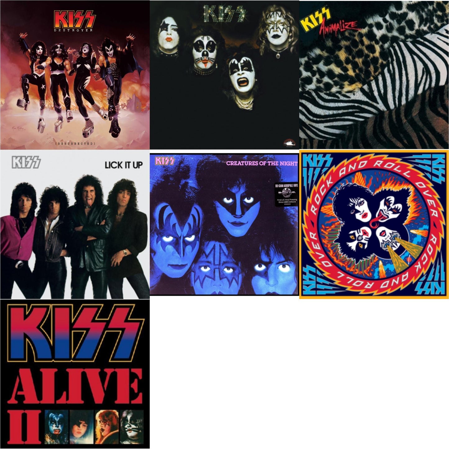 Destroyer (Resurrected) (Translucent Orange LP Vinyl) & Kiss & Animalize & Lick It Up & Creatures Of Night & Rock & Roll Over & Alive Ii