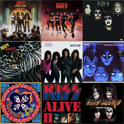 Love Gun (Tangerine/Aqua Splatter LP Vinyl) & Destroyer (Resurrected) (Translucent Orange LP Vinyl) & Kiss & Animalize & Lick It Up & Creatures Of Night & Rock & Roll Over & Alive Ii & Kissworld - The Best Of Kiss (2 LP)