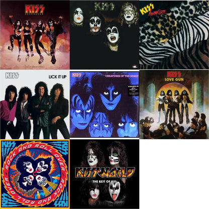 Destroyer (Resurrected) (Translucent Orange LP Vinyl) & Kiss & Animalize & Lick It Up & Creatures Of Night & Love Gun & Rock & Roll Over & Kissworld - The Best Of Kiss (2 LP)