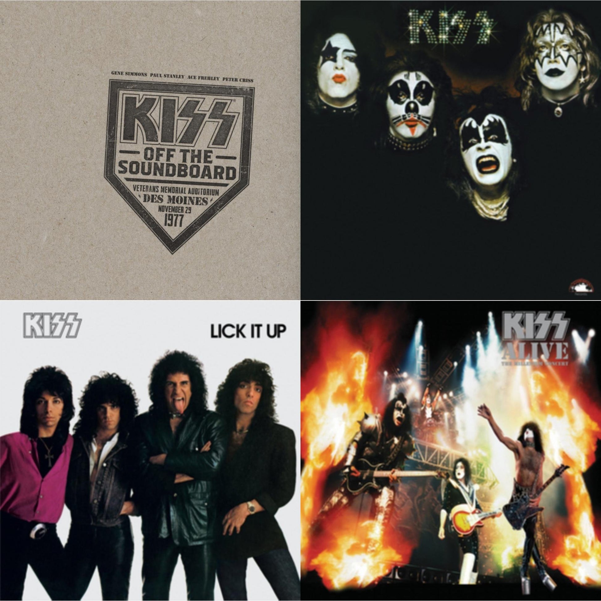 This is a 4 LP Vinyl SKU bundle.
1.This LP Vinyl is brand new.Format: LP VinylMusic Style: DroneThis item's title is: Kiss Off The Soundboard: Live In Des Moines (2LP)Artist: KissLabel: UMEBarcode: 602445825578Release Date: 9/9/2022
2.This LP Vinyl is brand new.