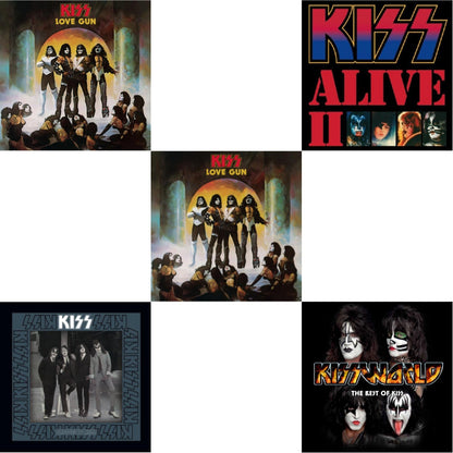 Love Gun (Tangerine/Aqua Splatter LP Vinyl) & Dressed To Kill & Love Gun & Alive Ii & Kissworld - The Best Of Kiss (2 LP)