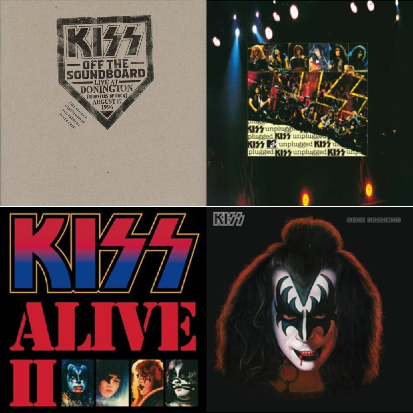 Kiss Off The Soundboard: Donington 1996 (Live) (3LP) & Mtv Unplugged & Alive Ii & Gene Simmons