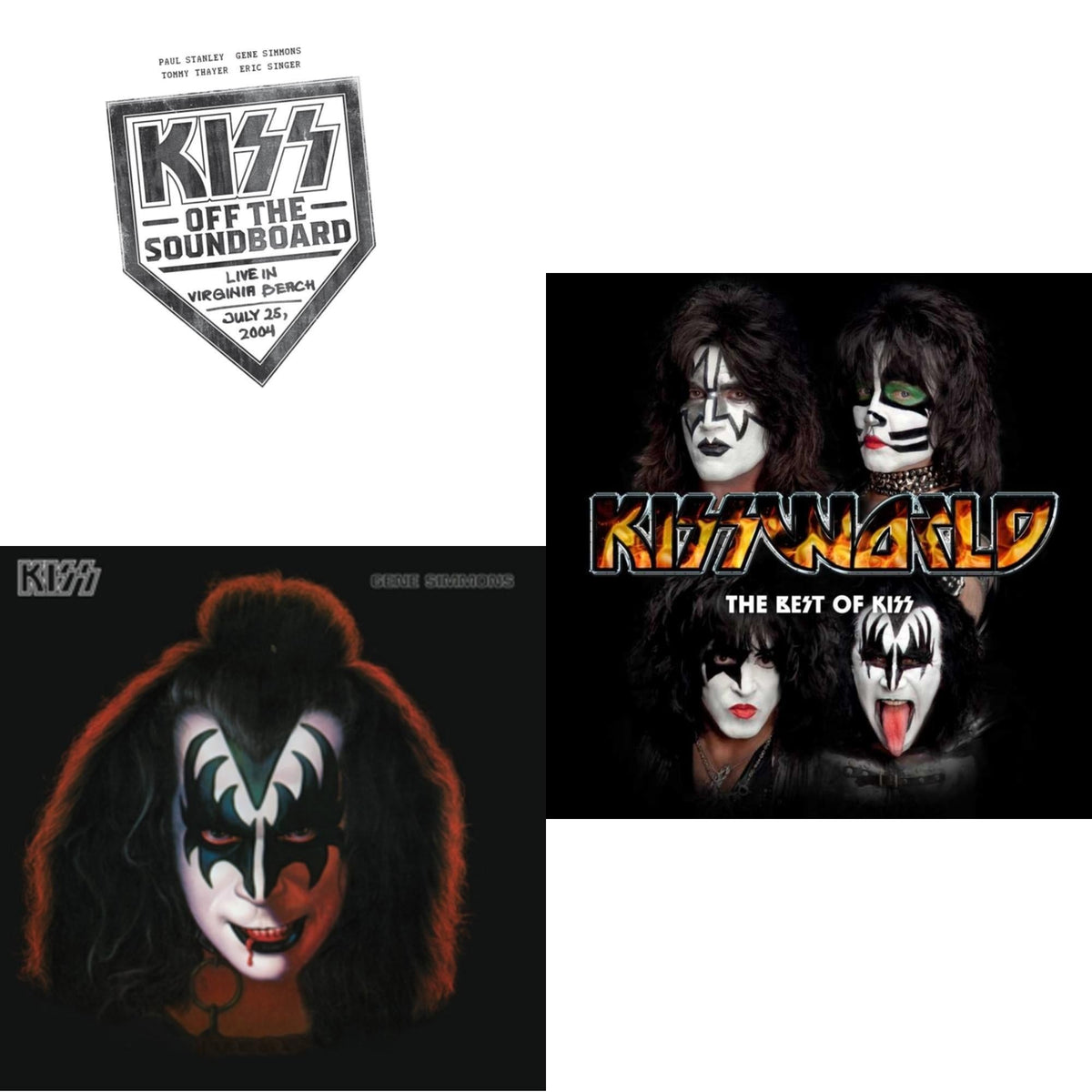 Kiss Off The Soundboard: Live In Virginia Beach (3LP) & Gene Simmons & Kissworld - The Best Of Kiss (2 LP)