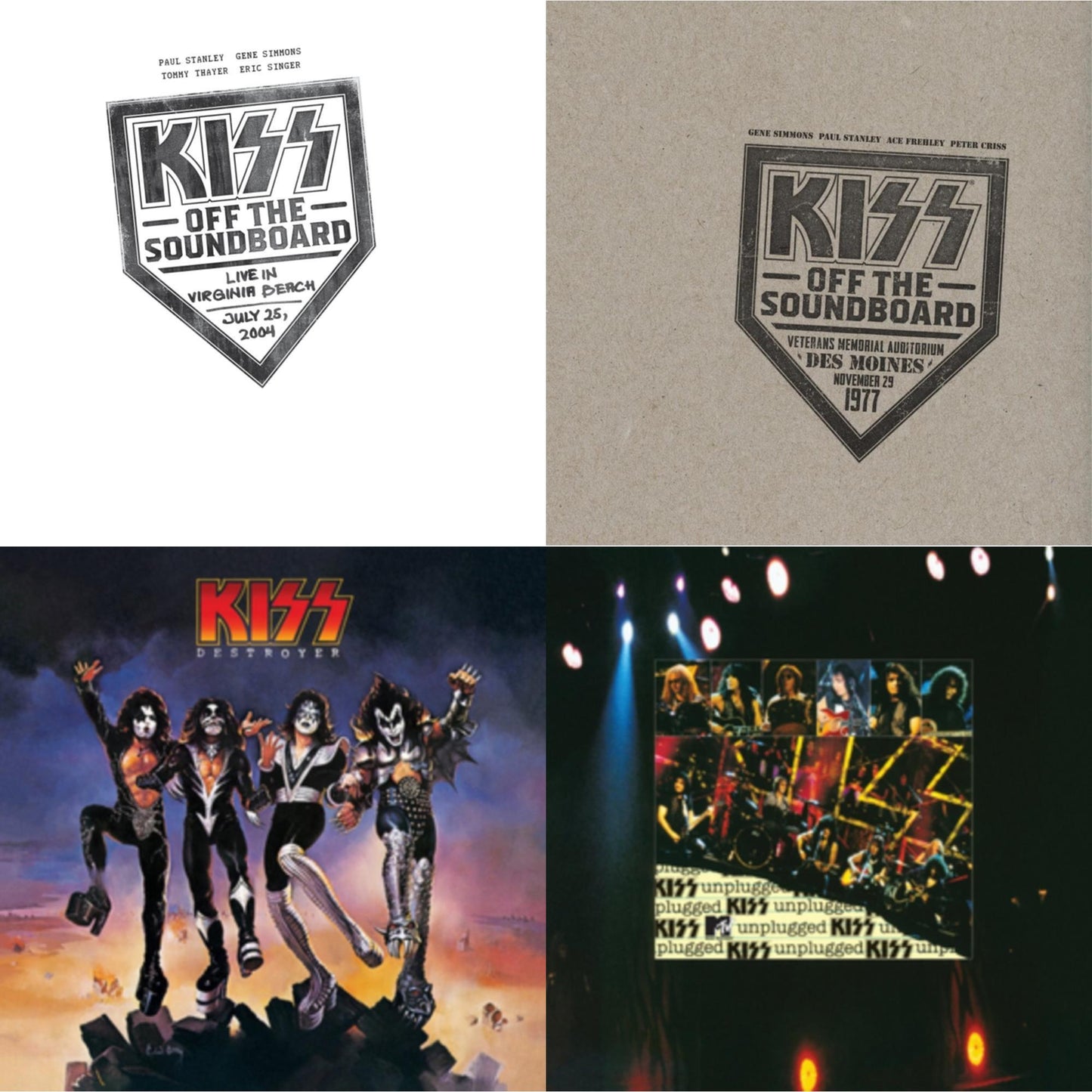 Kiss Off The Soundboard: Live In Virginia Beach (3LP) & Kiss Off The Soundboard: Live In Des Moines (2LP) & Destroyer & Mtv Unplugged