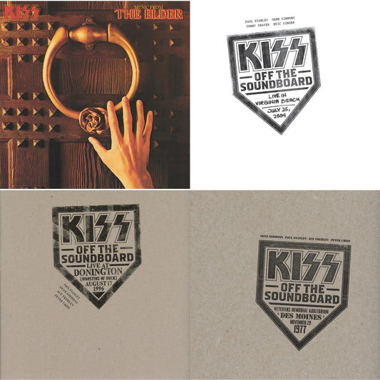 Music From The Elder (Half-Speed Master/Clear LP Vinyl/180G) & Kiss Off The Soundboard: Live In Virginia Beach (3LP) & Kiss Off The Soundboard: Donington 1996 (Live) (3LP) & Kiss Off The Soundboard: Live In Des Moines (2LP)