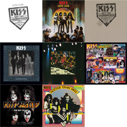 Kiss Off The Soundboard: Live In Virginia Beach (3LP) & Kiss Off The Soundboard: Donington 1996 (Live) (3LP) & Hotter Than Hell & Unmasked & Dressed To Kill & Love Gun & Mtv Unplugged & Kissworld - The Best Of Kiss (2 LP)