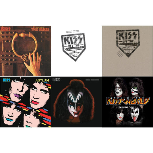 Music From The Elder (Half-Speed Master/Clear LP Vinyl/180G) & Kiss Off The Soundboard: Live In Virginia Beach (3LP) & Kiss Off The Soundboard: Donington 1996 (Live) (3LP) & Asylum & Gene Simmons & Kissworld - The Best Of Kiss (2 LP)