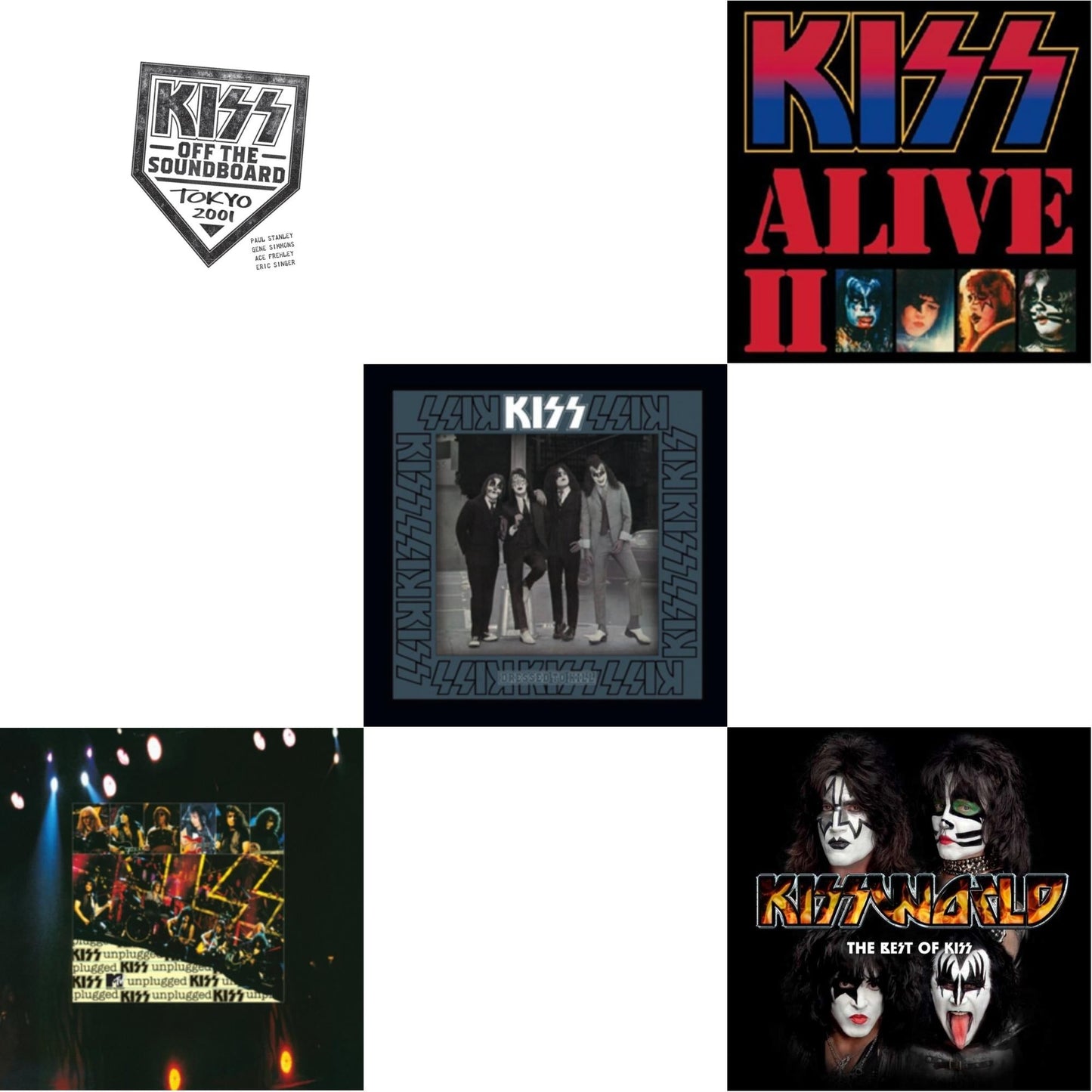 Kiss Off The Soundboard: Tokyo 2001 (3LP) & Dressed To Kill & Mtv Unplugged & Alive Ii & Kissworld - The Best Of Kiss (2 LP)