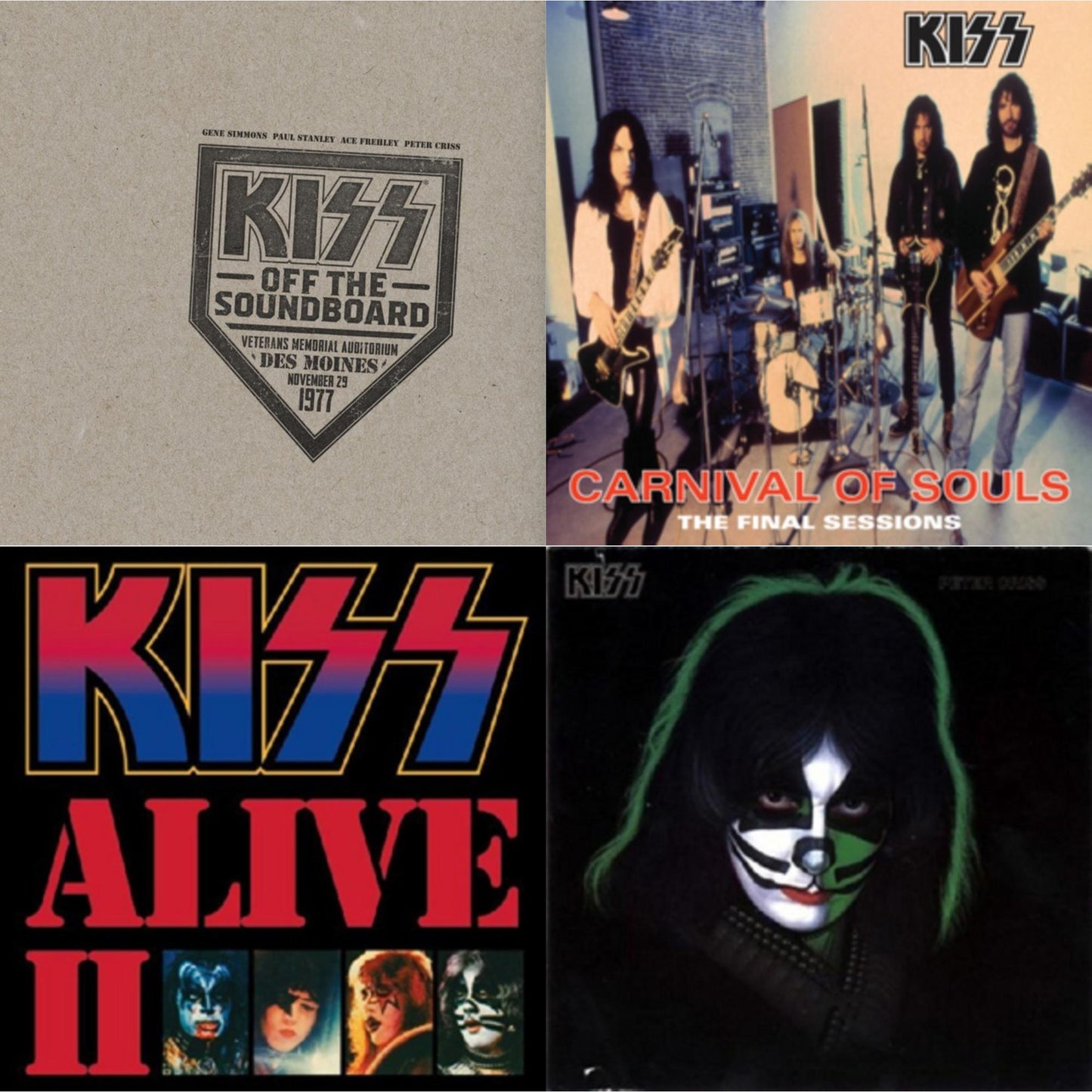 Kiss Off The Soundboard: Live In Des Moines (2LP) & Carnival Of Souls & Alive Ii & Peter Criss