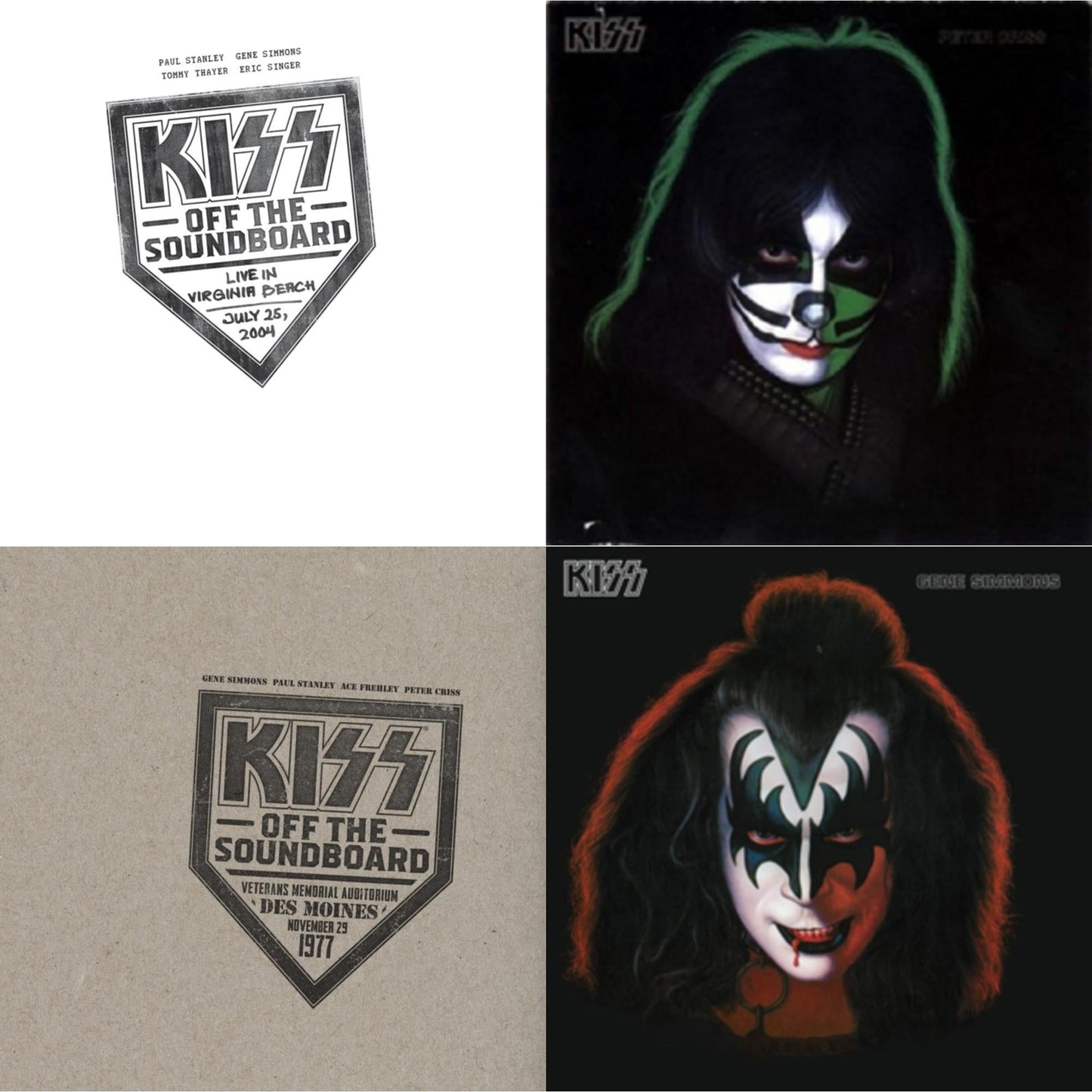 Kiss Off The Soundboard: Live In Virginia Beach (3LP) & Kiss Off The Soundboard: Live In Des Moines (2LP) & Gene Simmons & Peter Criss