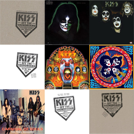 This is a 9 LP Vinyl SKU bundle.
1.This LP Vinyl is brand new.Format: LP VinylMusic Style: Hard RockThis item's title is: Kiss Off The Soundboard: Tokyo 2001 (3LP)Artist: KissLabel: UMEBarcode: 602435345574Release Date: 6/11/2021
2.This LP Vinyl is brand new.