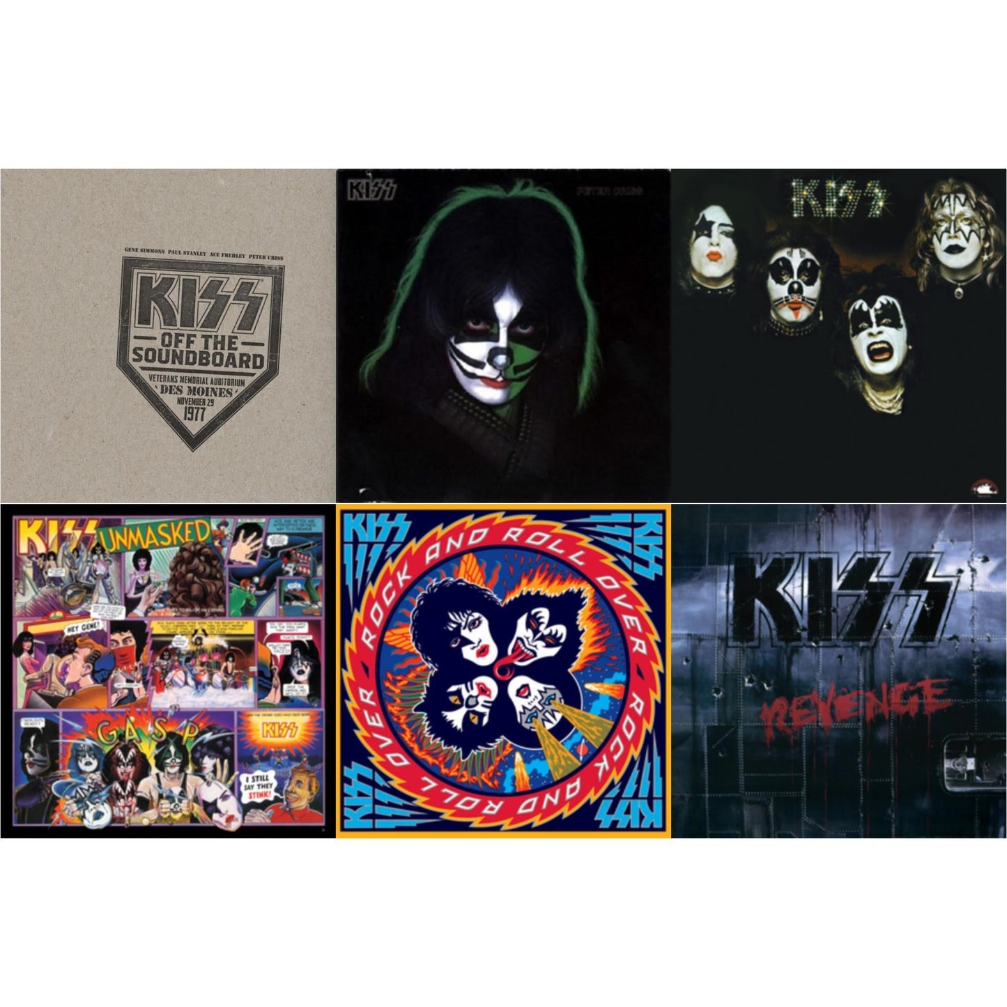 Kiss Off The Soundboard: Live In Des Moines (2LP) & Kiss & Revenge & Unmasked & Rock & Roll Over & Peter Criss