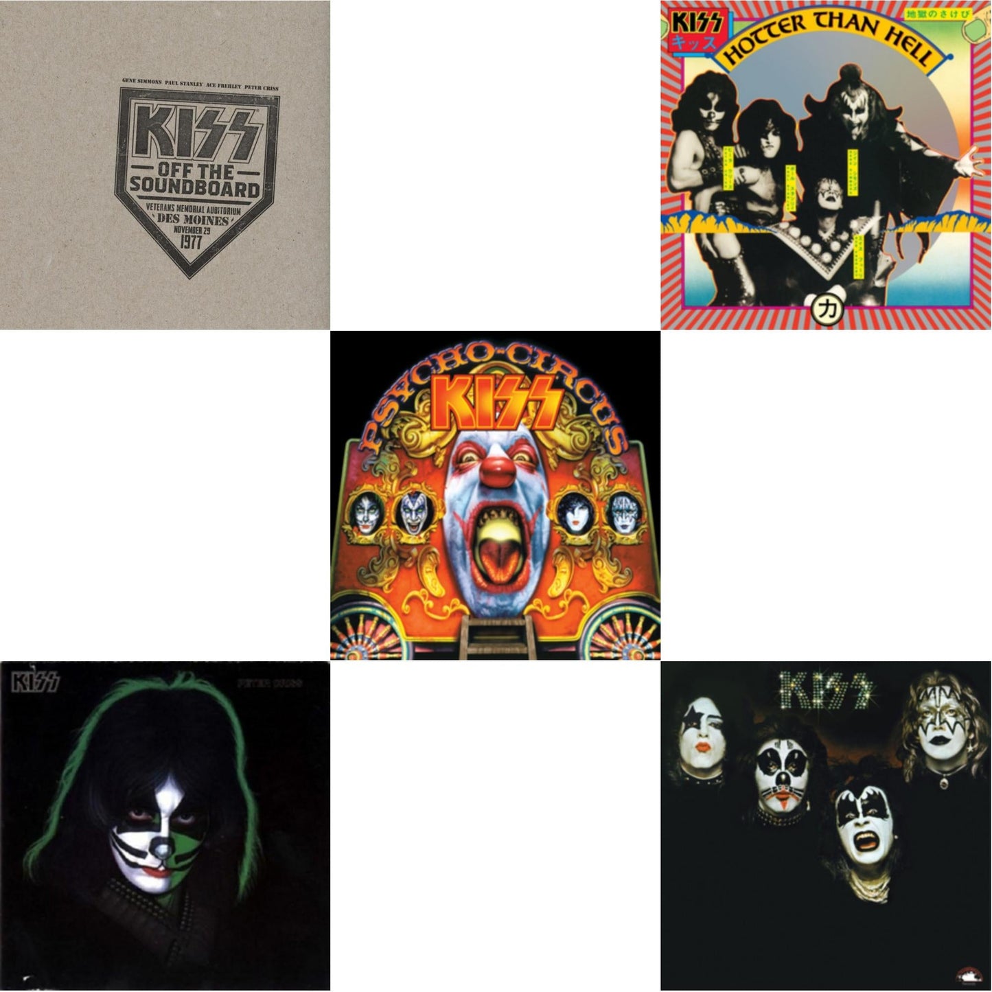 This is a 5 LP Vinyl SKU bundle.
1.This LP Vinyl is brand new.Format: LP VinylMusic Style: DroneThis item's title is: Kiss Off The Soundboard: Live In Des Moines (2LP)Artist: KissLabel: UMEBarcode: 602445825578Release Date: 9/9/2022
2.This LP Vinyl is brand new.